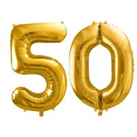 Balony foliowe liczba 50 złoty 86 cm
