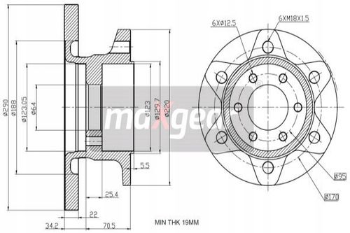 TARCZA HAM. IVECO P. 35C/S 04- 290X22 MAXGEAR na Arena.pl
