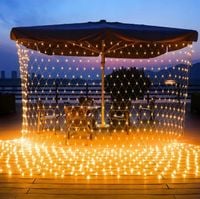 Siatka Świetlna Świąteczne Lampki Girlanda LED Kurtyna 3m x 2m Biała Ciepła