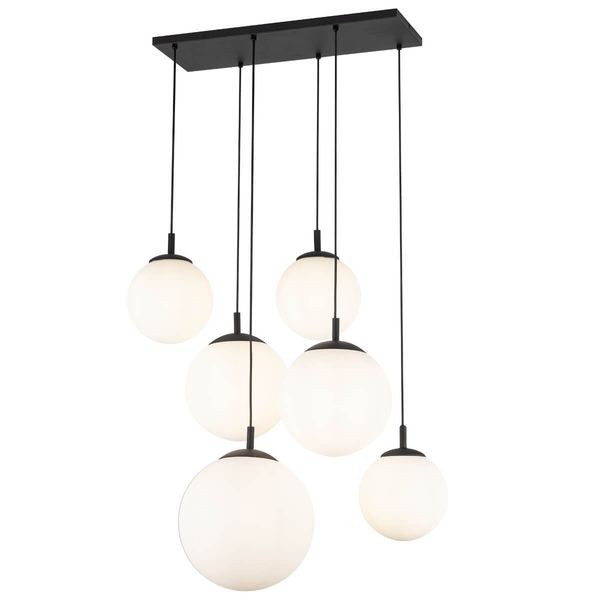 Zwisowa lampa na belce Esme 4793 do salonu balls biała czarna zdjęcie 4