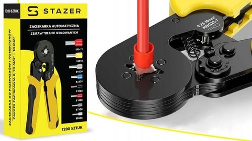 ZACISKARKA DO TULEJEK KONEKTORÓW PRZEWODÓW ZESTAW PRASKA + 1200 SZT na Arena.pl