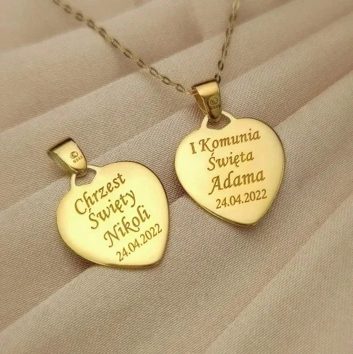 CUDOWNY ZŁOTY MEDALIK ŁAŃCUSZEK CHRZEST KOMUNIA zdjęcie 2