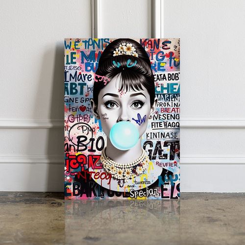Obraz na płótnie audrey hepburn z balonem 50x70 cm na Arena.pl
