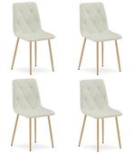 Krzesło beżowe tapicerowane LIBRA tkaniną do kuchni jadalni salonu x4