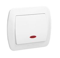 akord łącznik jednobiegunowy p/t z podświetleniem biały - e131aa-kn034