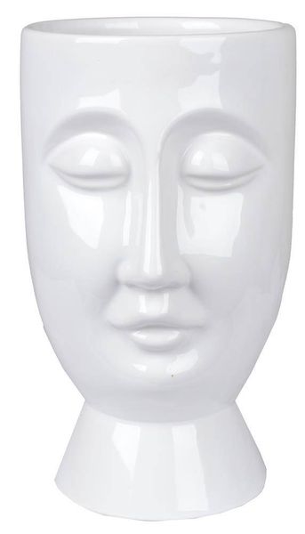 Wazon ceramiczny twarz biała zdjęcie 1