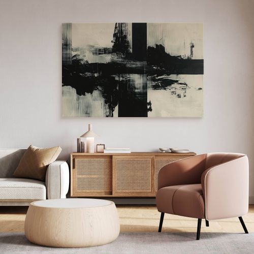 Obraz Canvas Do Sypialni Abstrakcja Czarny Wzór Akwarele 70cm x 50cm na Arena.pl