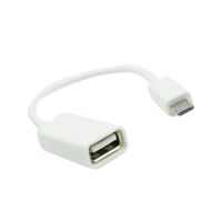 Adapter OTG USB A (żeński) do Micro USB (męski) biały