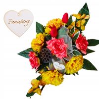 Kwiaty na cmentarz DLA MAMY wiązanka na grób POMNIK stroik KOMPOZYCJA