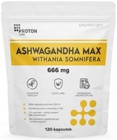 Proton Labs 100% ASHWAGANDHA MAX 666 mg witanolidy NA STRES i SEN 120 kaps