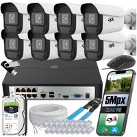 ZESTAW KAMER IP DO MONITORINGU DOMU 8 KAMER ZEWNĘTRZNE 5Mpx 1TB DVS SMART