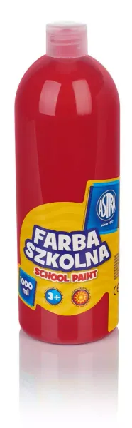 Farba szkolna 1000 ml, czerwona zdjęcie 1