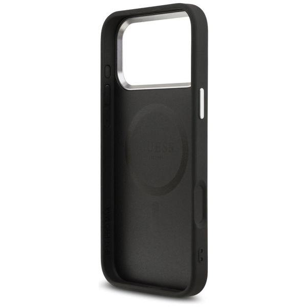 Etui Guess Grained Triangle Logo MagSafe do iPhone 17 Pro Max czarny zdjęcie 7