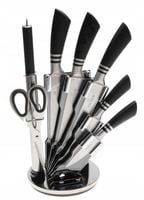 NOŻE Zestaw Komplet NOŻY Kuchennych Na Stojaku OSTRZAŁKA Nożyce Tasak 5111