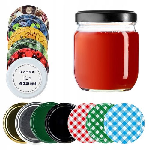 SŁOIK 425 ml SŁOIKI 400 ml NA PRZETWORY MIÓD SZKLANY ZAKRĘTKI 12 SZT FI 82 na Arena.pl
