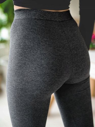 LEGGINSY z WYSOKIM STANEM PRĄŻKOWANE MODELUJĄCE BAWEŁNA KRYJĄCE PREMIUM M/L na Arena.pl