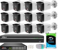 Zestaw Monitoringu DAHUA 12 Kamer 6MPx Dzień/Noc Kolor Detekcja Zewnętrzny