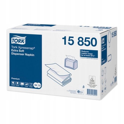 Tork 15850 - Serwetki ekstra miękkie, 1/2, 2w - N4 na Arena.pl