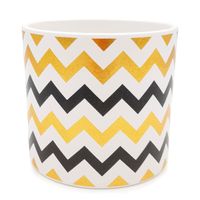 DONICZKA CERAMICZNA OSŁONKA NA KWIATY GLAMOUR 12cm BIAŁA ZŁOTA CZARNA