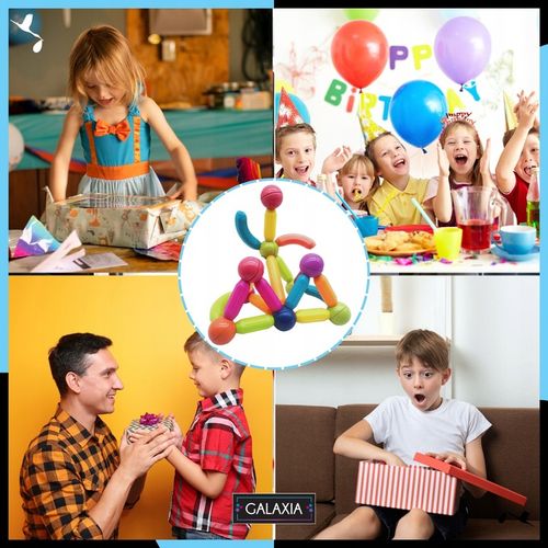 KLOCKI MAGNETYCZNE GALAXIA DUŻE Konstrukcyjne Dla Dzieci 120 el Magnetic na Arena.pl