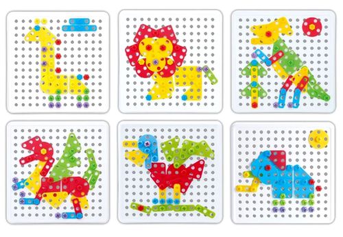 Klocki konstrukcyjne w pudełku, układanka do przykręcania, 96 elementów na Arena.pl