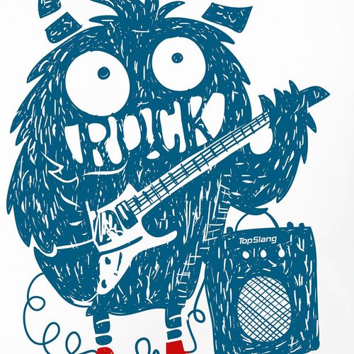 Koszulka rock rockowa z gitarą rockstar męska biała REGULAR M na Arena.pl