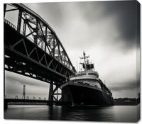 Obraz 100x90cm Statek przy Moście