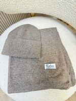 KOMPLET : SZAL + CZAPKA 50 % KASZMIR 50 % WEŁNA