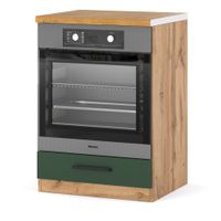 Szafka Kuchenna Stojąca Piekarnik Blat 60cm Blande Wotan Butelkowa Zieleń
