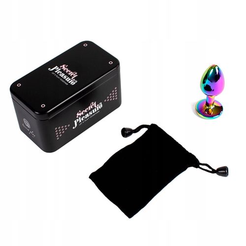 Korek, wtyczka analna w tęczowych barwach. Metalowa. Rozmiar S. na Arena.pl