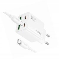 Biała ładowarka cztery porty USB-C 30W Hoco do Samsung Galaxy A55 5G