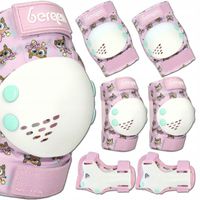 Ochraniacze na rolki dla dzieci zestaw ochraniaczy BERGEN XS różowy