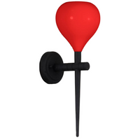 Ścienna lampa sypialniana Aga szklana czarna czerwona