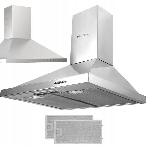 OKAP KUCHENNY 60cm KOMINOWY ŚCIENNY STAL LED KOMIN zdjęcie 1