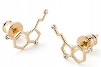 KOLCZYKI SREBRNE 925 SEROTONINA Z KRYSZTAŁAMI 18K ZŁOTO, Pozłacane GIORRE