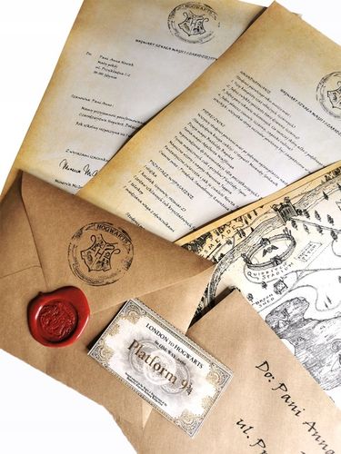 Twój List z Hogwartu Harry Potter - pieczęć, bilet na Arena.pl