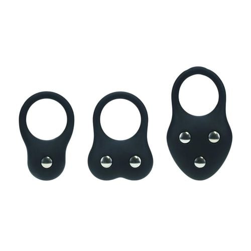 Silicone Training Cockring Set Of 3 - S/M/L - Black na Arena.pl