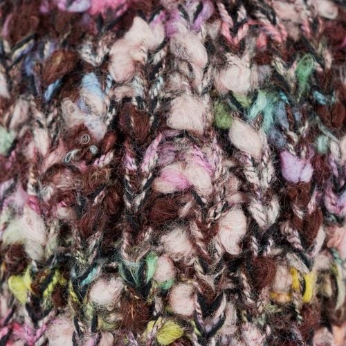 Czapka zimowa damska Multicolor - boucle, gruba, beanie Czarny na Arena.pl