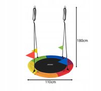 Huśtawka Bocianie Gniazdo dla Dzieci Ogrodowa 110cm 150kg XXL Duża Stelaż