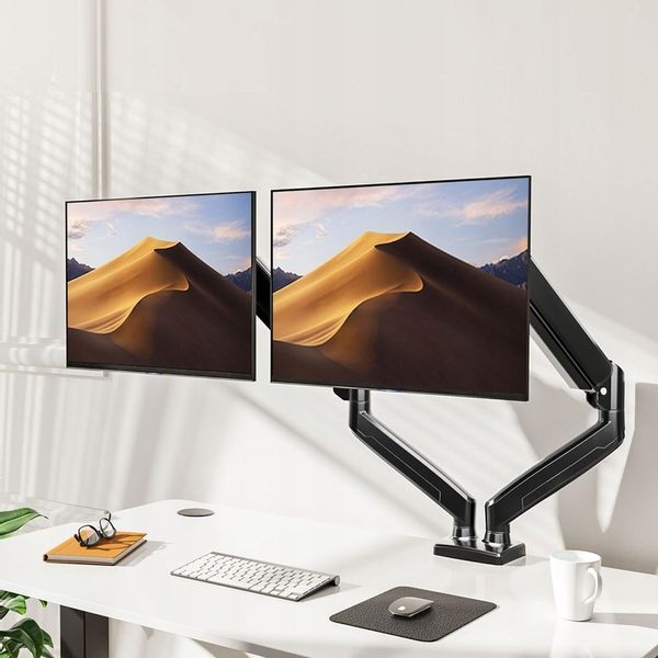 Regulowany PODWÓJNY Uchwyt Biurkowy do Monitora WIESZAK DWA Monitory 13-32" zdjęcie 6