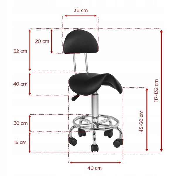 Taboret kosmetyczny 6001 czarny zdjęcie 4
