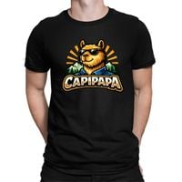 CAPIPAPA - męska koszulka na prezent M Czarny T-shirt - męski DZIEŃ TATY