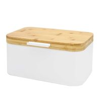 chlebak stalowy z drewnianą pokrywą 4260 biały