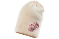 Jamiks ROZALIA czapka kwiat dla dziewczynki beżowy 54-56