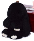 Królik Brelok do torebki torby zawieszka pompon  E1_3_Czarny