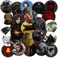 NAKLEJKI NA ZESZYT NALEPKA Z POSTACIAMI KÓŁKO - GRA O TRON - WZORY 23EL