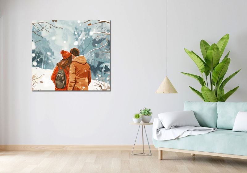 Obraz 100x90cm Razem w Śniegu zdjęcie 2