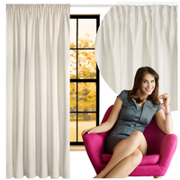 Zasłona kotara welurowa na taśmie 140x250 cm kremowa zaciemniająca gotowa