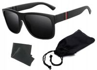 OKULARY PRZECIWSŁONECZNE MĘSKIE POLARYZACYJNE Z ETUI GRATIS DUŻE CZARNE