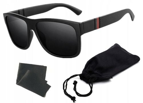 OKULARY PRZECIWSŁONECZNE MĘSKIE POLARYZACYJNE Z ETUI GRATIS DUŻE CZARNE na Arena.pl
